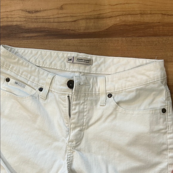 Lee White Straight Leg Jeans Classic Denim - Picture 3 of 6